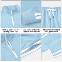 Nouveau design personnalisable – Survêtement décontracté en molleton de coton pour homme, col en V, manches courtes, fermeture éclair, motif uni, séchage rapide, respirant