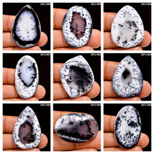 Lote al por mayor de cabujones de ópalo dendrítico natural, piedras preciosas sueltas pulidas de color rojizo rosado de 26-53 mm, varias formas, incluyendo ovaladas - Product Image 6