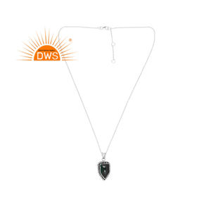 Meilleures ventes de colliers pendentifs en argent sterling avec malachite naturelle et pierres précieuses fabricant de bijoux personnalisés - Product Image 4
