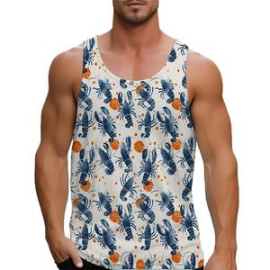 Summer Gym Running Singlets Débardeur respirant imprimé 3D personnalisé 100% Coton biologique Débardeur en coton pour hommes - Product Image 4