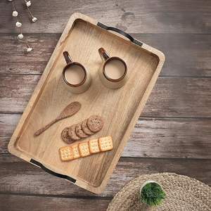 Plateau en bois de style antique pour fruits, plats froids, desserts sucrés, collations, plateau de service pour le thé, support à gâteau, vaisselle de restaurant - Product Image 6