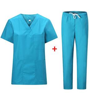 Calidad superior Denim Hospital Scrubs Uniforme Jogger Pant Moda Manga corta Scrub Sets - Product Image 6