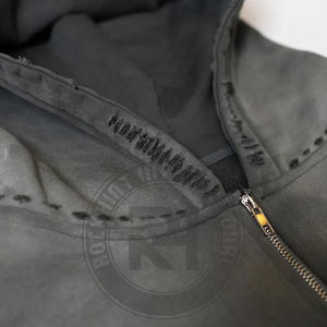 Sudadera con capucha de gran tamaño Vintage con lavado ácido, Jersey de algodón personalizado, ropa de calle Unisex, a la moda Sudadera con capucha, venta al por mayor MOQ - Product Image 6