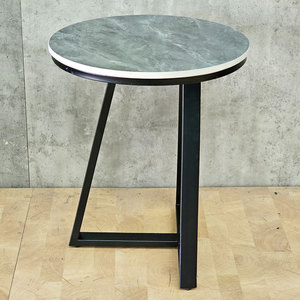 Modern Round Stone Top Side <b>Table</b> 45cm Iron <b>Legs</b> Decorative SST031 - Product Image 5