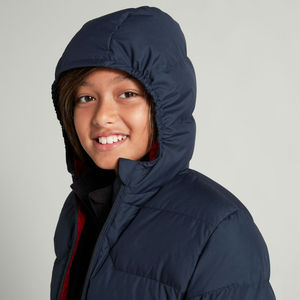 Veste matelassée à capuche slim de style urbain, col montant, tissu en toile, couleur personnalisable, respirante, écologique pour l'hiver - Product Image 3