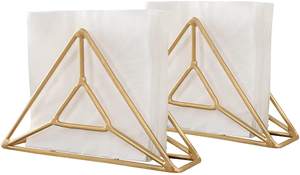 Soporte de pañuelos recubierto de polvo dorado para fiestas de boda, vajilla de alambre de hierro, soporte de servilleta personalizado a precio competitivo - Product Image 4