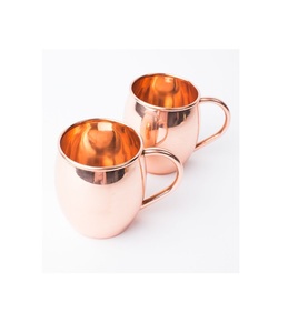 Taza de mula de cobre pulido con mango de estilo antiguo y boca ancha perfecta para uso personal en fiestas o regalos de boda - Product Image 5