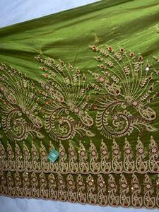 Vestido con cuentas de seda India para mujer nigeriana, estilo envoltorio George, ropa africana - Product Image 4