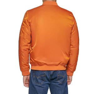 Chaquetas de bombardero de béisbol naranja Ropa de hombre Estilo de calle alta Chaqueta de béisbol universitaria de satén impermeable de manga larga para hombres - Product Image 5