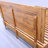 Lit avec pied de lit intégré, taille King Size, cadre de lit en bois luxueux, fait main, dessus en bois massif, mobilier de chambre à coucher haut de gamme sculpté à la main