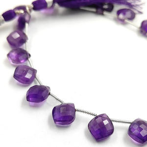 Perles d'Améthyste en Forme de Coussin à Facettes de 8 Pouces de Long, Fournisseurs Indiens en Gros - Product Image 3