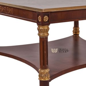 Mesa de Centro Cuadrada de Lujo con Tapa de Mármol Blanco y Elegantes Detalles Dorados Tallados a Mano para Muebles Clásicos de Sala de Estar - Product Image 6