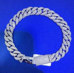 925 <b>Silver</b> Gold Men's Hip Hop Iced <b>Cross</b> Custom Cuban Link Moissanite Diamond <b>Bracelet</b> Luxury Party Gift Jewelry - Product Image 6