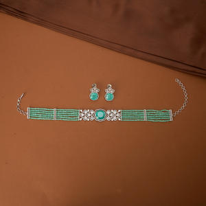 Mayoristas de Joyería Artificial en India, Collar Bandhai de Circonita Cúbica con Baño de Rodio - Product Image 4