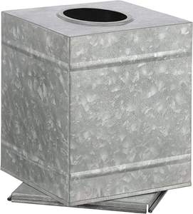Porte-boîte à mouchoirs décoratif en acier galvanisé carré rustique - Product Image 6