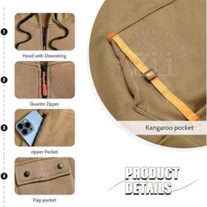 100% coton polaire à capuche séchage rapide hiver tenue décontracté logo personnalisé impression haute qualité solide blanc Streetwear - Product Image 4