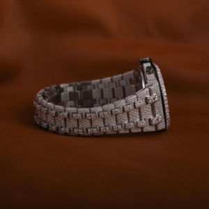 New Trendy Luxury Handmade Fully Ice VVS leb Grown Watches Diamond <b>Automatic</b> Movement Glass Dial Window Analog Hip Hop Style - Product Image 4