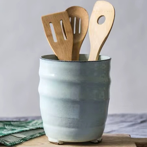 Recipiente de Cerámica Extra Grande para Utensilios de Cocina |   Almacenamiento para Cucharas, Espátulas y Cucharones |   Organizador de encimera de gran capacidad - Product Image 1