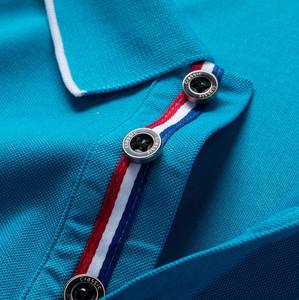 Camiseta de golf de punto de LICRA de poliéster personalizada para hombre, nuevo diseño ajustado con logotipo de secado rápido y bordado, estilo informal inteligente - Product Image 2