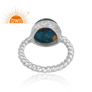 Meilleure vente bague en argent Sterling fin Mojave cuivre Amazonite pierre précieuse bijoux personnalisés pour les femmes cadeau pour elle - Product Image 4