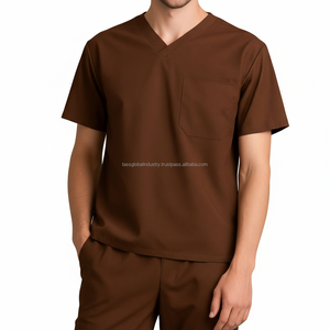 ชุดยูนิฟอร์มสครับส์ทางการแพทย์แบบสั่งทำ OEM ผ้าซาตินน้ำหนักเบา คอวี สำหรับบุรุษและสตรี - Product Image 2