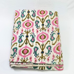 Đôi Kích thước bông ikat kantha Quilt mua hàng trực tuyến - Product Image 2