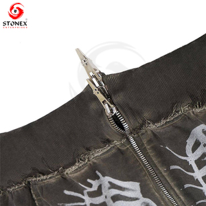 Professional Custom Logo Puff Printed Oversized 470Gsm Thick Cotton/<b>Polyester</b> Winter Boxy Long <b>Hoodie</b> Men Rhinestone Hooded - Product Image 3