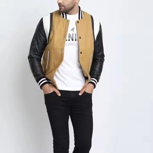 Chaqueta universitaria con logotipo personalizado para hombre, ropa universitaria transpirable de secado rápido, cuello levantado, logotipo frontal, lona de calidad duradera - Product Image 3