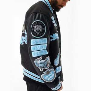 Custom Logs Men's Varsity Jacket Chenille Embroidery Logo Leather Sleeves Wool Letterman Varsity Jacket Men's Baseball Jacket - Product Image 5