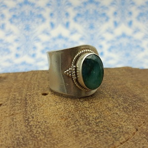 พลอยมรกตคอรันดัมโบฮีเมียนปรับขนาดได้กว้างใช้ได้ทั้งชายและหญิงแหวนเงิน925ออกแบบได้ - Product Image 5