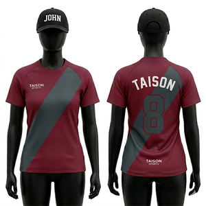 Maillot de rugby pour femme en polyester respirant 180 GSM, bleu et or avec empiècements contrastants, logo personnalisé par transfert thermique - Product Image 3