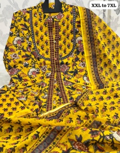 Con hermoso Heavy anarkali 3PCs Kurti set suqens traje de trabajo que está bellamente decorado Se combina con juego - Product Image 6