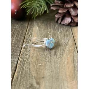 Zuni Fashionable <b>Ring</b> with Natural Gemstones Opal & Sterling <b>Silver</b> Rose Gold Plated & Invisible Setting Gift - Product Image 4