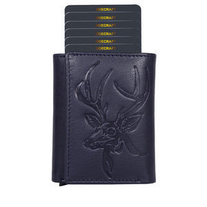 Portefeuille en cuir véritable pour homme, fin, à double pliage, blocage RFID, porte-cartes élégant, usage quotidien, portefeuille d'affaires avec plusieurs emplacements - Product Image 1