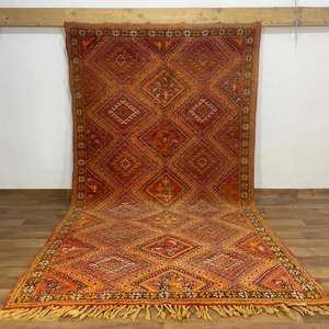 พรมโมร็อกโกแท้ ทำมือจากขนสัตว์ ลายเบอร์เบอร์แบบดั้งเดิม สไตล์วินเทจและโมเดิร์น สำหรับตกแต่งบ้าน - Product Image 1