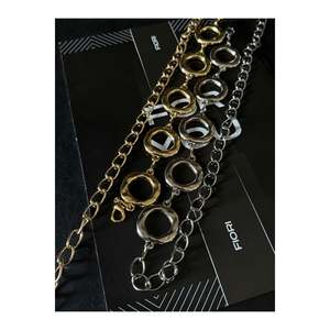 2-Piece Round <b>Gold</b> and Silver Detailed Women's <b>Chain</b> Waist <b>Belt</b>, Jacket <b>Belt</b>, Dress <b>Belt</b>, Shirt <b>Belt</b> - <b>Gold</b> 2 - Product Image 4