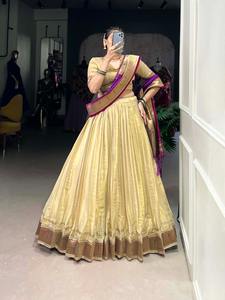 ชุดแต่งกาย2025จาก Lehenga Choli erode แบบเรียบลายลูกไม้ขอบมีเสื้อเบลาส์ราคาถูก - Product Image 4