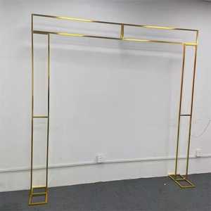 DreamLike Luxury Modern <b>Wedding</b> Stage <b>Backdrop</b> <b>Stand</b> Pipe and Drape Gold Metal Chuppah Canopy Arch Mandap Banquet Party Decor - Product Image 6