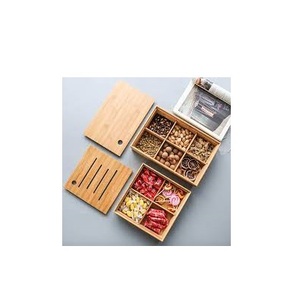 Bandeja de madera de 5 compartimentos para platos de dulces y combinación de frutas secas Bandeja para servir nueces a precio al por mayor - Product Image 4