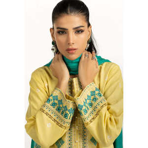 Conjunto de Traje Bordado Khaddar para Mujer IUSTKSD-1401, Surtido de 3 Piezas - Product Image 4