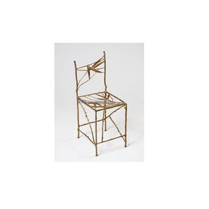 Diseño de hoja de aluminio Silla grande Sillas de jardín clásicas hechas a mano Sillas de aluminio de metal chapado en oro de calidad superior en la India - Product Image 2