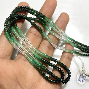 Venta al por mayor de cuentas Esmeralda facetadas Rondelle Shaded Beads Natural Precious Gemstone Beads, tienda de cuentas al por mayor - Product Image 2
