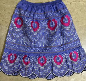 Falda Vintage de Estilo Micronesio Polinesio-Pohnpeiano para Mujer, Bordada en Mezclilla, Cintura Elástica, 100% Algodón Natural, Verano - Product Image 2