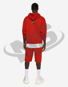 High Quality Men Hoodie And Shorts Set Custom Logo Loose Fit Cotton Fleece Two Piece Sports Tracksuit Wholesale Made In Pakistan - Product Image 2