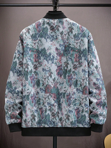 Blouson Bomber Original Tendance Automne Hiver Style Urbain Imprimé Lettres en Relief pour Homme en Polyester Personnalisable par Sublimation Coupe-Vent - Product Image 2