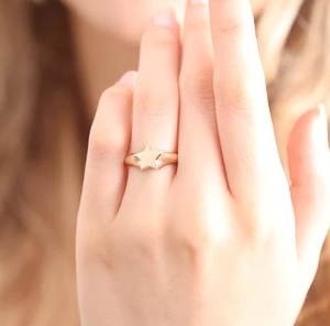 แหวนเงินสเตอร์ลิง925แข็งดีไซน์รูปดาวสีทองสำหรับผู้หญิงของขวัญวันครบรอบวันแต่งงานของสาวๆเครื่องประดับแหวนเงินจำนวนมาก - Product Image 2