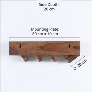 Wood <b>Wall</b> <b>Mounted</b> Wine Bottle Rack 4 Tier Minimalist Storage <b>Shelf</b> For Beverage - Product Image 5