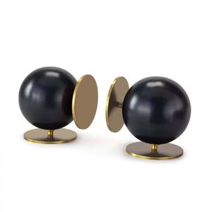 Serre-livres tendance en métal noir et or pour décor de bureau à domicile tailles et couleurs personnalisées pour salle d'étude - Product Image 1