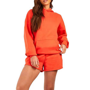 Ensemble sweat-shirt et short pour femme, tenue élégante au quotidien, ensemble sweat-shirt et short assorti pour femme, tenue décontractée d'été - Product Image 1