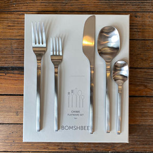 Ensemble de 5 pièces d'argenterie en acier inoxydable, ensemble de couverts de luxe design en diamant écrasé de luxe en couverts par Art Assembly - Product Image 1